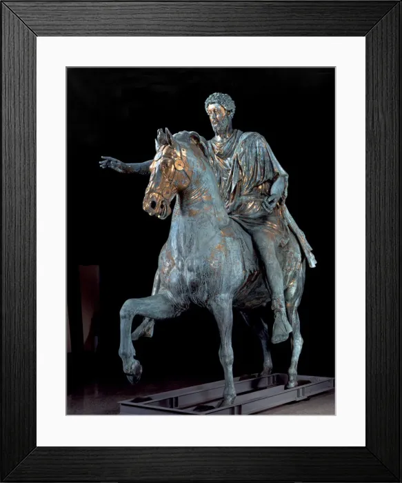 Framed Print : Bronze equestrian statue from the 2nd century of Marcus Aurelius (121-180), Roman Emperor Framed Print : Bronze equestrian statue from the 2nd century of Marcus Aurelius (121-180), Roman Emperor