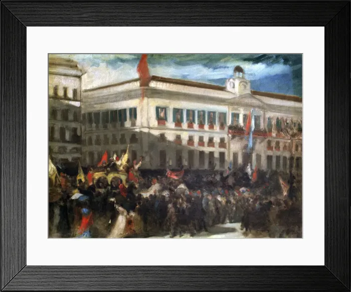 Framed Print : Popular demonstration in Madrid in Puerta del Sol during the revolution of 1868 Framed Print : Popular demonstration in Madrid in Puerta del Sol during the revolution of 1868