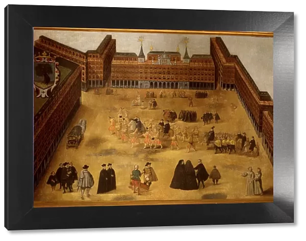 Overview of the Plaza Mayor in Madrid, 1674, anonymous oil painting