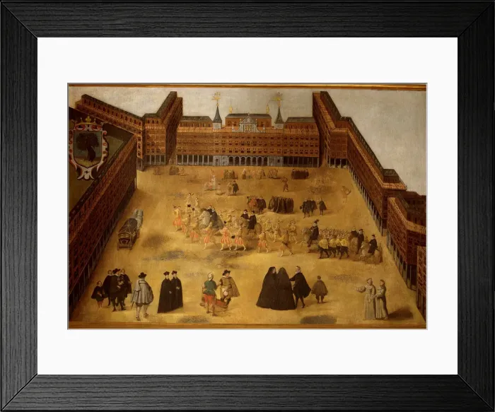 Framed Print : Overview of the Plaza Mayor in Madrid, 1674, anonymous oil painting Framed Print : Overview of the Plaza Mayor in Madrid, 1674, anonymous oil painting