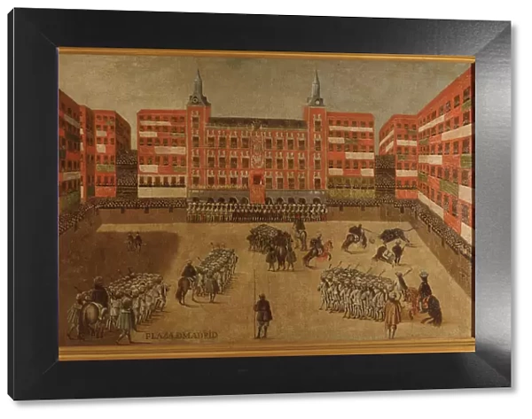 View of the Plaza Mayor of Madrid in a bullfight, 1675-1680