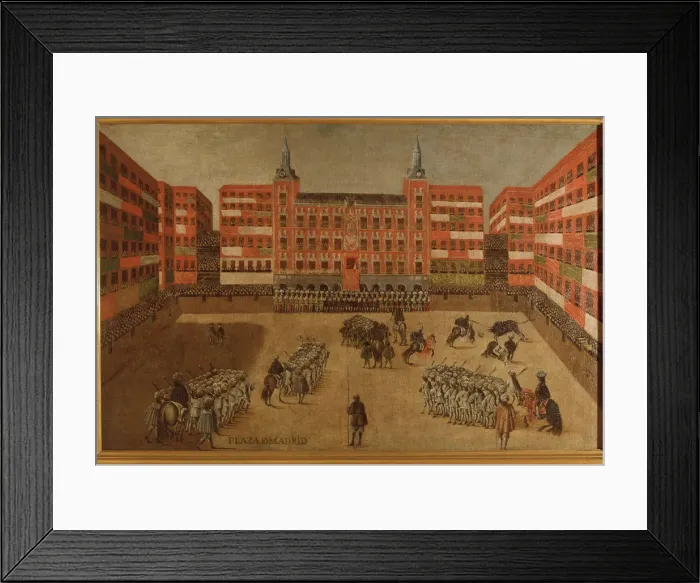 Framed Print : View of the Plaza Mayor of Madrid in a bullfight, 1675-1680 Framed Print : View of the Plaza Mayor of Madrid in a bullfight, 1675-1680