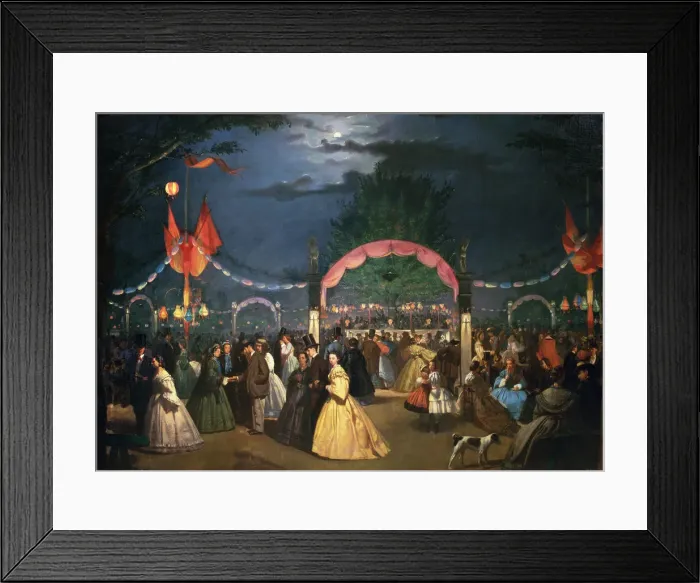 Framed Print : The public garden of Madrid called Paradise at dance night, 1862 Framed Print : The public garden of Madrid called Paradise at dance night, 1862