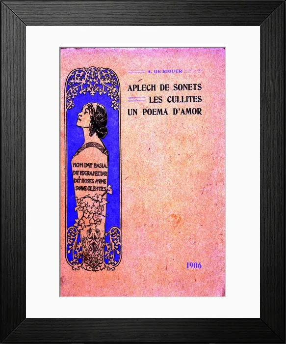 Framed Print : Cover of the works Aplech of sonets, Les Cullites, Un poema d amor, work and drawing Framed Print : Cover of the works Aplech of sonets, Les Cullites, Un poema d amor, work and drawing