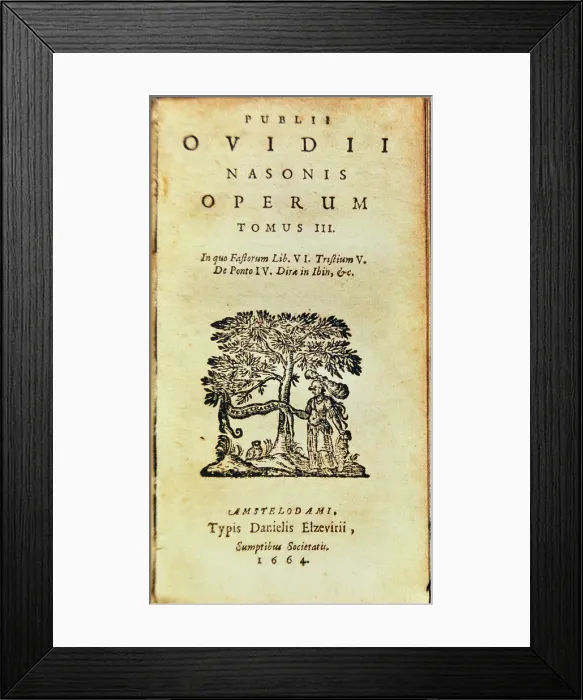 Framed Print : Cover of a book with several works by Publio Ovidio Nason, including Sad and Pontic Framed Print : Cover of a book with several works by Publio Ovidio Nason, including Sad and Pontic