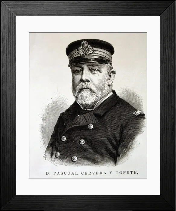Framed Print : Pascual Cervera y Topete (1839-1909), Spanish sailor, engraving in the Ilustracion Framed Print : Pascual Cervera y Topete (1839-1909), Spanish sailor, engraving in the Ilustracion
