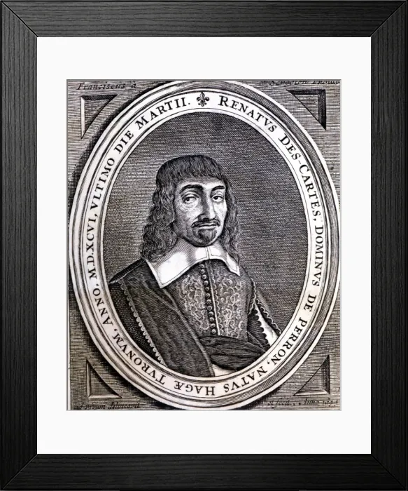 Framed Print : Rene Descartes (1596 - 1650), French philosopher and scientist, original engraving Framed Print : Rene Descartes (1596 - 1650), French philosopher and scientist, original engraving