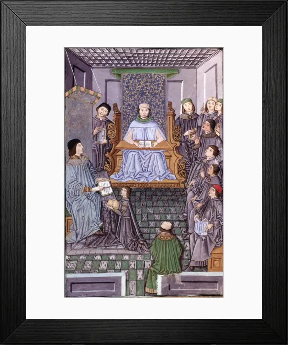 Framed Print : Antonio de Nebrija (1444-1522), Spanish humanist, with Don Juan de Zuniga, master Framed Print : Antonio de Nebrija (1444-1522), Spanish humanist, with Don Juan de Zuniga, master