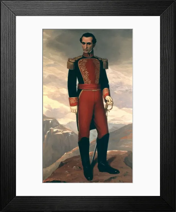 Framed Print : Simon Bolivar The Liberator (1783-1830), military and hero of the American Revolution Framed Print : Simon Bolivar The Liberator (1783-1830), military and hero of the American Revolution