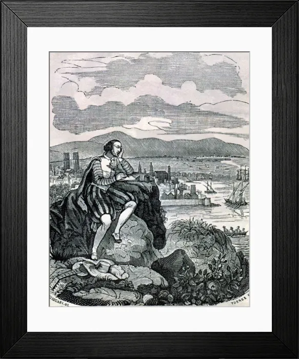 Framed Print : Pere Serafi Lo Grec (1515 / 10-1567), Catalan painter and poet, engraving depicting Framed Print : Pere Serafi Lo Grec (1515 / 10-1567), Catalan painter and poet, engraving depicting
