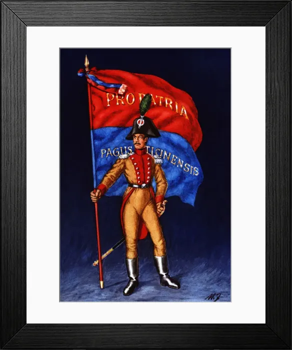 Framed Print : Flag bearer from the canton of Tessin, c