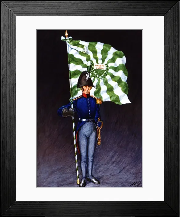 Framed Print : Flag bearer from the canton of Vaud, c. 1815 Framed Print : Flag bearer from the canton of Vaud, c. 1815