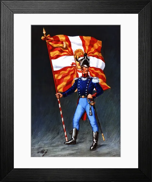 Framed Print : Flag bearer from the canton of Geneve, c Framed Print : Flag bearer from the canton of Geneve, c