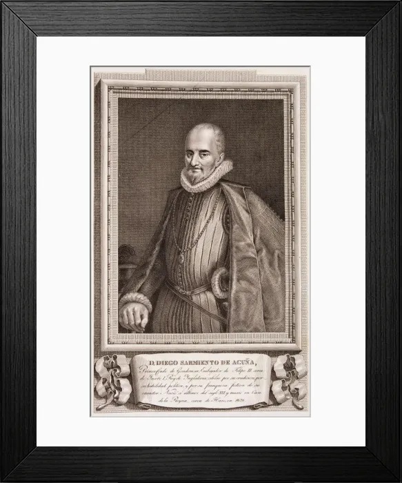 Framed Print : Diego Sarmiento de Acuna (m. 1626), Spanish politician and ambassador of Felipe III Framed Print : Diego Sarmiento de Acuna (m. 1626), Spanish politician and ambassador of Felipe III
