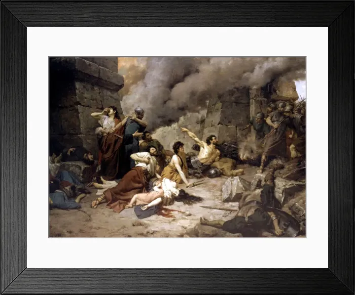 Framed Print : Numancia represents the encirclement and siege of Numancia in 133 a. C. oil of 1880 Framed Print : Numancia represents the encirclement and siege of Numancia in 133 a. C. oil of 1880