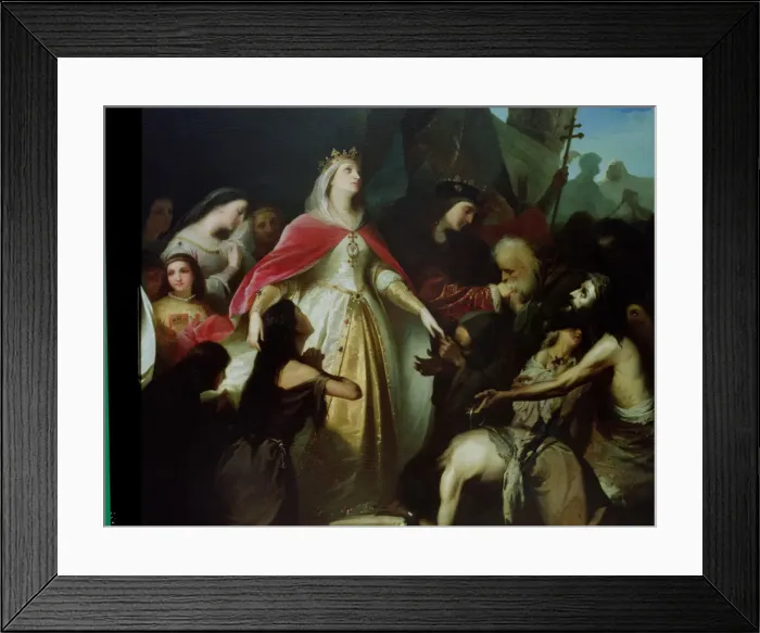 Framed Print : The Catholic Monarchs receiving the Christian captives in the conquest of Malaga Framed Print : The Catholic Monarchs receiving the Christian captives in the conquest of Malaga