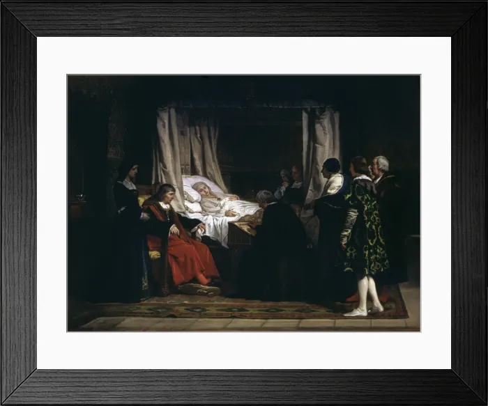 Framed Print : Isabella the Catholic dictating his will, oil, 1864 Framed Print : Isabella the Catholic dictating his will, oil, 1864