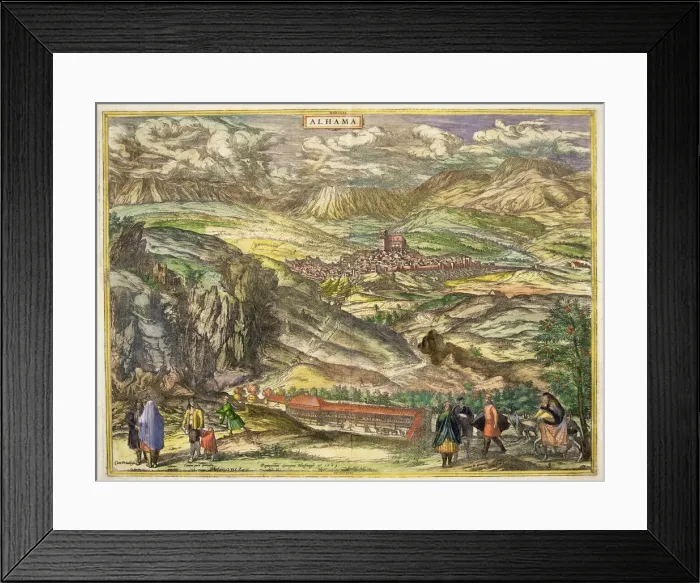 Framed Print : View of the town of Alhama (Granada). Engraving for the work Civitates Orbis Terrarrum Framed Print : View of the town of Alhama (Granada). Engraving for the work Civitates Orbis Terrarrum