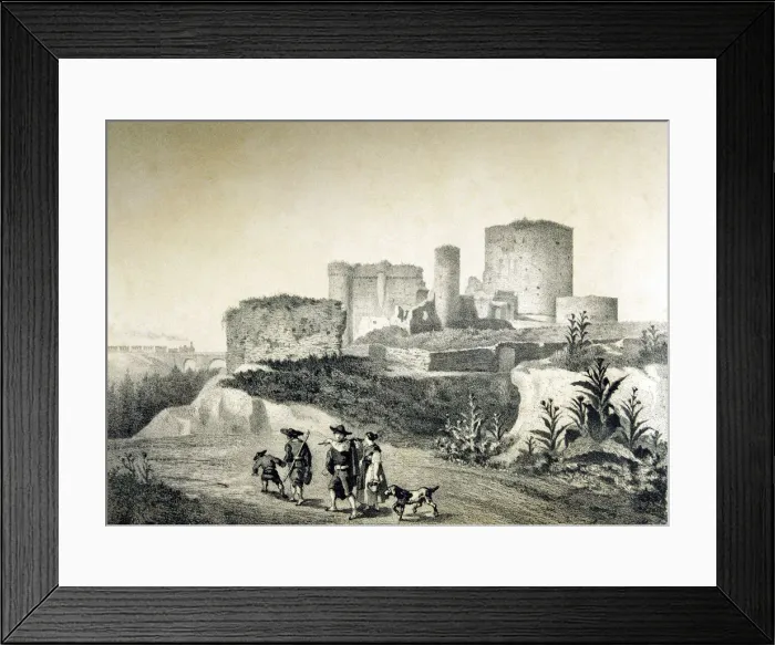 Framed Print : View of the ruins of the castle of Arevalo (Avila), engraving in the book Memories Framed Print : View of the ruins of the castle of Arevalo (Avila), engraving in the book Memories