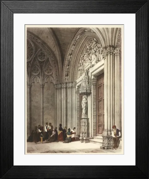 Framed Print : Gate under Pamplona Cathedral