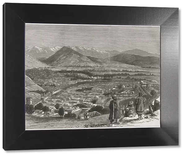 British-Afghan war, view of Kabul city from the top of the Citadel. Afghanistan