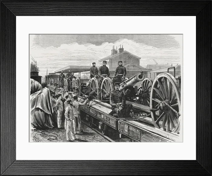 Framed Print : France-Prussian War, the evacuation of Paris, exit of a convoy of the German artillery Framed Print : France-Prussian War, the evacuation of Paris, exit of a convoy of the German artillery
