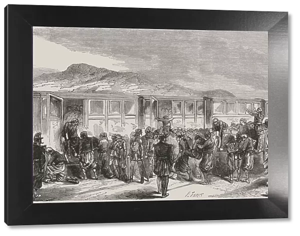 Italy-Austria War of 1859. Austrian soldiers wounded in the Battle of Montebello