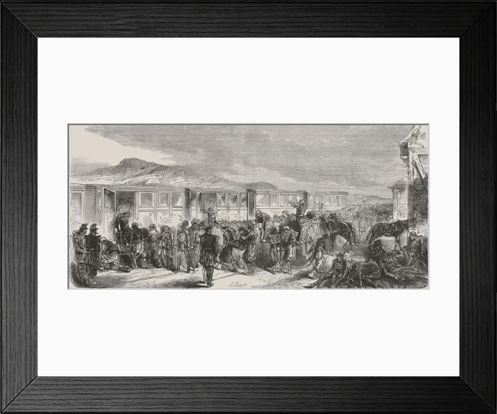 Framed Print : Italy-Austria War of 1859. Austrian soldiers wounded in the Battle of Montebello Framed Print : Italy-Austria War of 1859. Austrian soldiers wounded in the Battle of Montebello