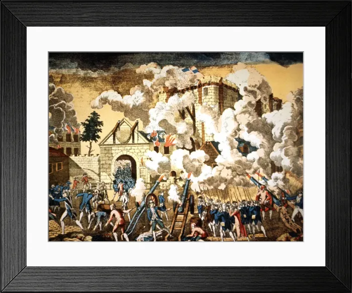 Framed Print : French Revolution, the taking of the Bastille, vintage engraving Framed Print : French Revolution, the taking of the Bastille, vintage engraving