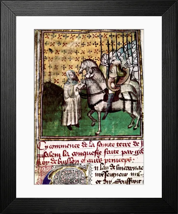 Framed Print : Expedition of Godfrey of Bouillon (1061-1100) to the Holy Land, Miniature in From Framed Print : Expedition of Godfrey of Bouillon (1061-1100) to the Holy Land, Miniature in From