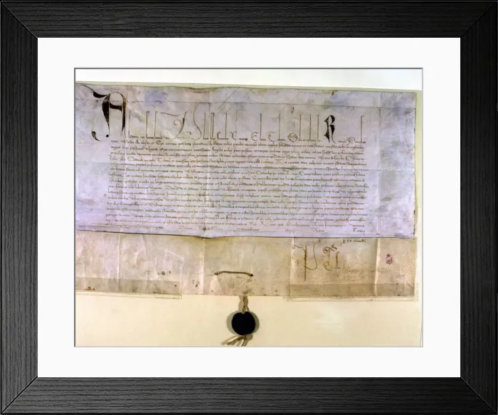 Framed Print : Bull of Pope Alexander VI in 1494, in which the appointment of Gonzalo Ximenez de Cisneros Framed Print : Bull of Pope Alexander VI in 1494, in which the appointment of Gonzalo Ximenez de Cisneros