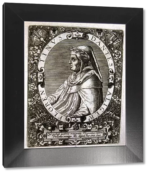 Dante Alighieri (1265-1321), Italian poet, engraving