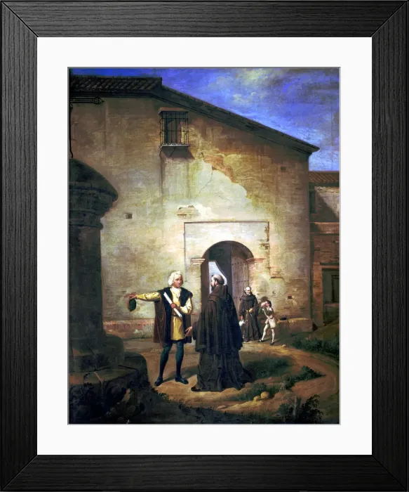 Framed Print : Christopher Columbus (1451 - 1506), navigator and explorer, oil painting Arrival Framed Print : Christopher Columbus (1451 - 1506), navigator and explorer, oil painting Arrival