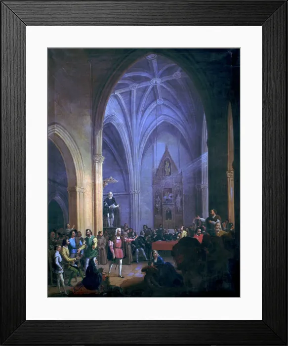 Framed Print : Christopher Columbus (1451 - 1506), navigator, oil painting Royal Pragmatic Reading Framed Print : Christopher Columbus (1451 - 1506), navigator, oil painting Royal Pragmatic Reading