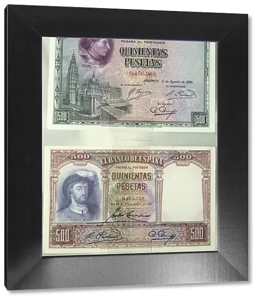 Numismatica Papel Moneda De Curso Legal, Emitido En 1921-1928 Quinientas Pesetas