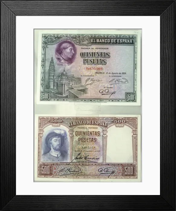 Framed Print : Numismatica Papel Moneda De Curso Legal, Emitido En 1921-1928 Quinientas Pesetas Framed Print : Numismatica Papel Moneda De Curso Legal, Emitido En 1921-1928 Quinientas Pesetas
