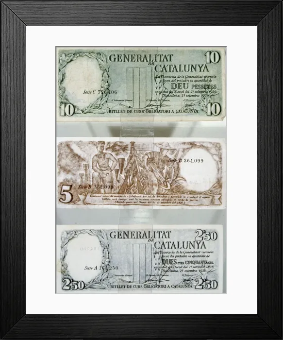 Framed Print : Numismatica Billetes De Curso Legal Emitidos Por LA Generalitat De Cataluna Durante Framed Print : Numismatica Billetes De Curso Legal Emitidos Por LA Generalitat De Cataluna Durante