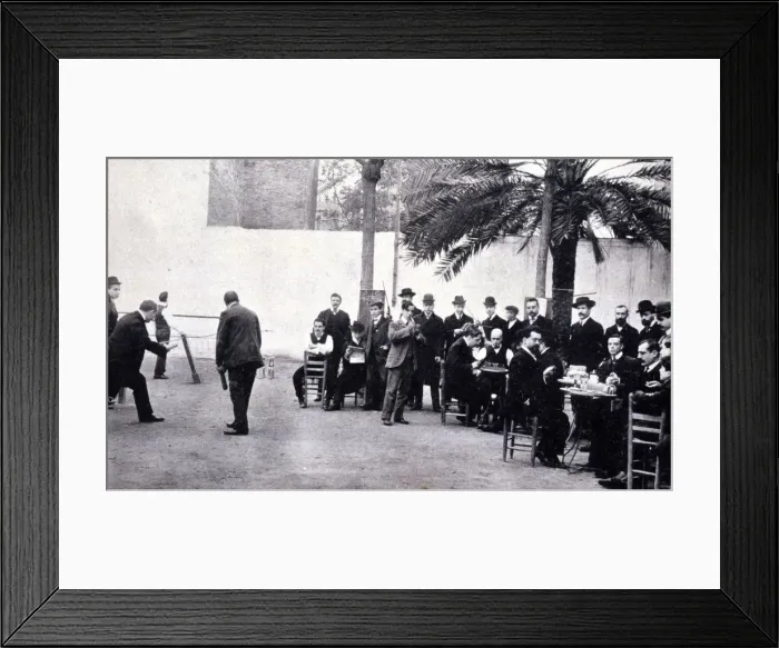 Framed Print : Circle and outdoor games in the courtyard of the Cafe of the Centro Autonomista de Framed Print : Circle and outdoor games in the courtyard of the Cafe of the Centro Autonomista de