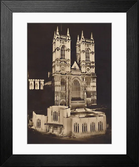 Framed Print : Coronation Floodlighting - Westminster Abbey, 1937 Framed Print : Coronation Floodlighting - Westminster Abbey, 1937