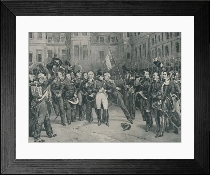 Framed Print : Napoleons Farewell To The Imperial Guard At Fontainebleau, April 20, 1814, (1896) Framed Print : Napoleons Farewell To The Imperial Guard At Fontainebleau, April 20, 1814, (1896)