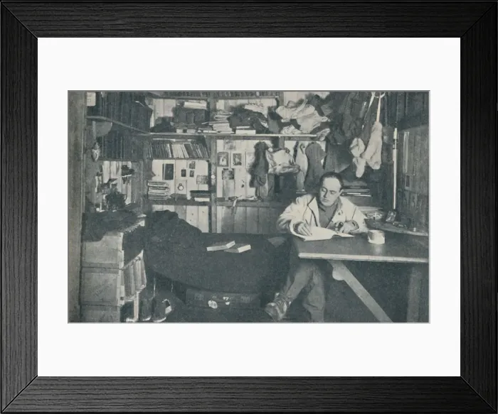 Framed Print : Captain R. F. Scott, R. N. writing in his diary, c1900-1912, (1936) Framed Print : Captain R. F. Scott, R. N. writing in his diary, c1900-1912, (1936)