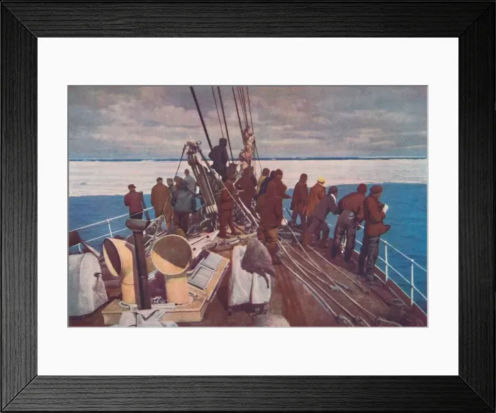 Framed Print : Captain Scotts ship, the Terra Nova, entering pack ice of South Polar Regions Framed Print : Captain Scotts ship, the Terra Nova, entering pack ice of South Polar Regions