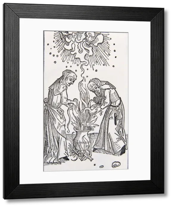 Framed Print : Ulrico Molitor Grabado De Su Obra tratado De Las Mujeres Maleficas Llamadas Framed Print : Ulrico Molitor Grabado De Su Obra tratado De Las Mujeres Maleficas Llamadas
