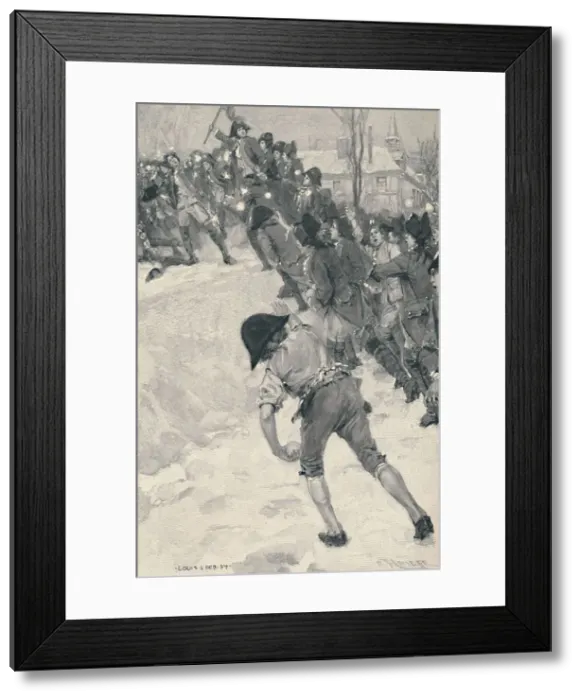 Framed Print : Bonaparte Attacking Snow Forts at the School of Brienne, 1896. Artist: M Haider Framed Print : Bonaparte Attacking Snow Forts at the School of Brienne, 1896. Artist: M Haider