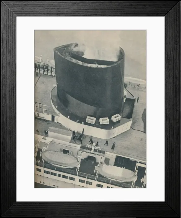 Framed Print : An unusual angle of the Normandies deck, 1936 Framed Print : An unusual angle of the Normandies deck, 1936
