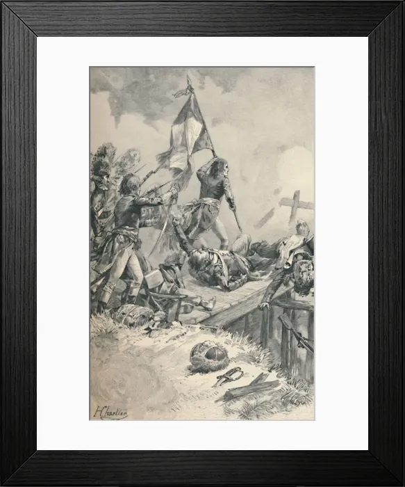 Framed Print : Bonaparte at Arcole, 1796, (1896). Artist: M Haider Framed Print : Bonaparte at Arcole, 1796, (1896). Artist: M Haider