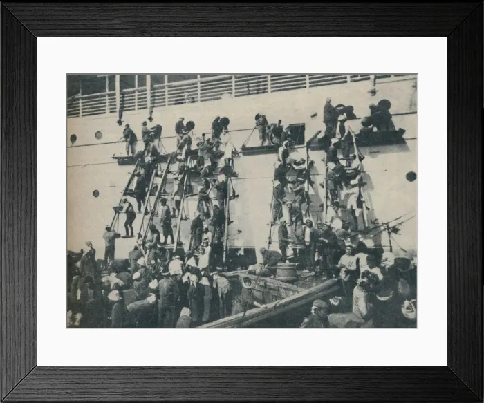Framed Print : A Novel Method of Coaling at the port of Yokohama, 1936 Framed Print : A Novel Method of Coaling at the port of Yokohama, 1936