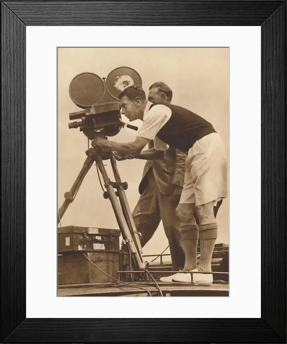 Framed Print : Film-maker - Making a cinema record at one of his annual camps for boys, 1927 (1937) Framed Print : Film-maker - Making a cinema record at one of his annual camps for boys, 1927 (1937)