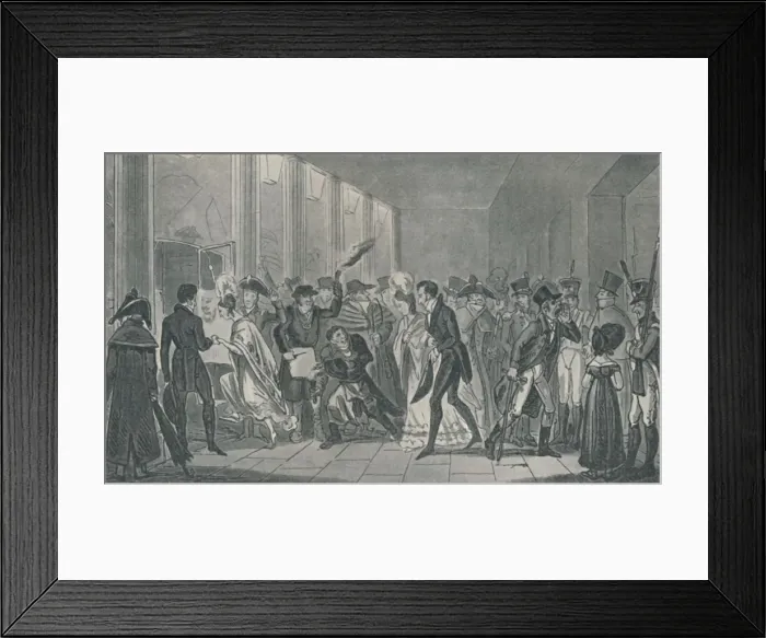 Framed Print : After the Opera, 1821, (1920). Artists: Isaac Robert Cruikshank, George Cruikshank Framed Print : After the Opera, 1821, (1920). Artists: Isaac Robert Cruikshank, George Cruikshank