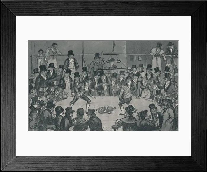 Framed Print : At the Royal Cockpit, 1821, (1920). Artists: Isaac Robert Cruikshank, George Cruikshank Framed Print : At the Royal Cockpit, 1821, (1920). Artists: Isaac Robert Cruikshank, George Cruikshank